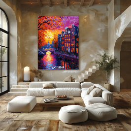 Amsterdam City Skyline Poster - Niederländische Ku