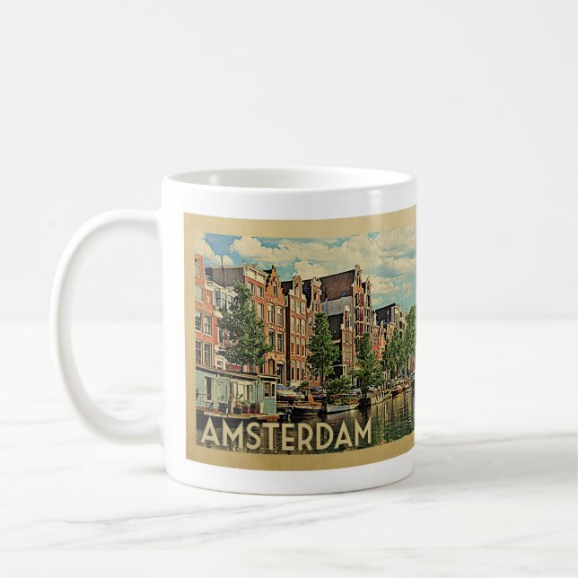 Amsterdam Coffee Mug Holland Vintage (Gauche)
