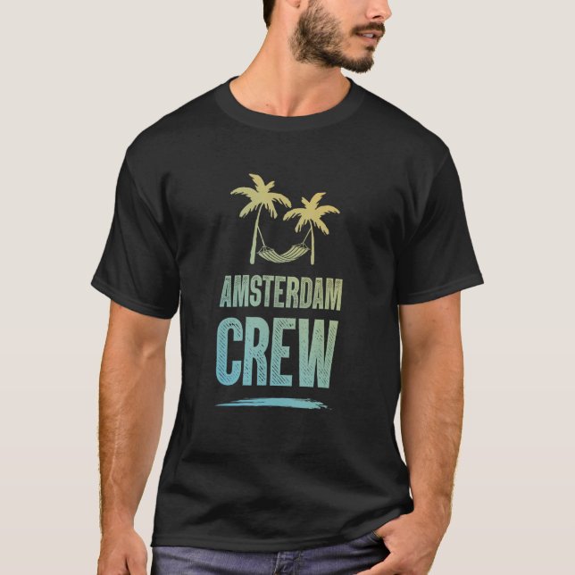 Amsterdam Crew Colorful  Vacation Team T-Shirt (Vorderseite)