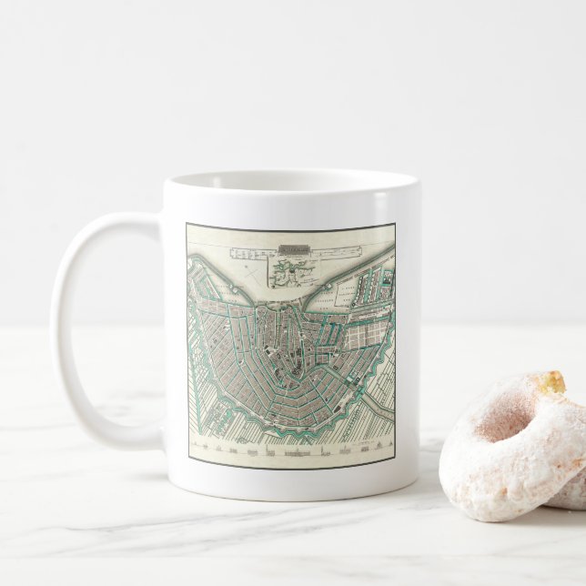 Amsterdam, die Niederlande • Antike Kaffeetasse (Mit Donut)
