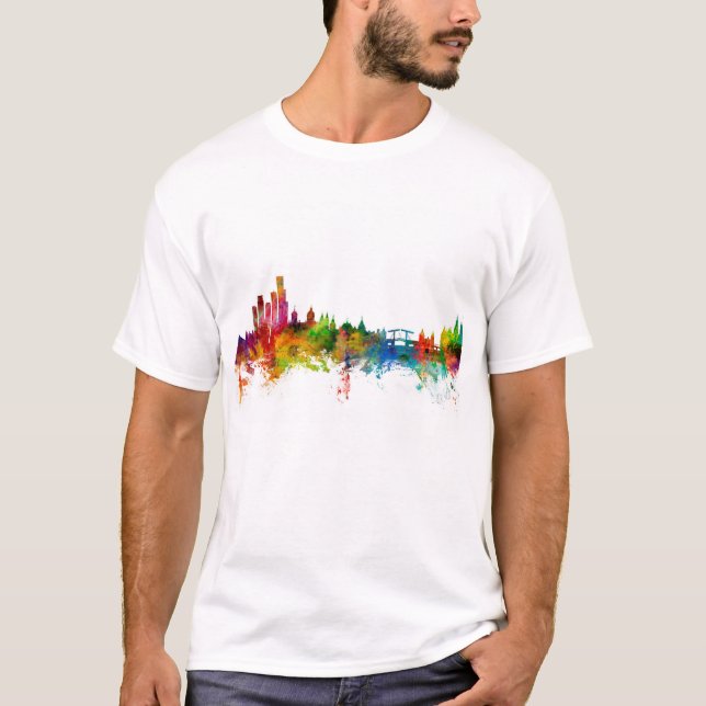 Amsterdam die niederländischen Skyline T-Shirt (Vorderseite)