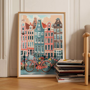 Amsterdam Druck Amsterdam Illustration Amsterdam  Poster