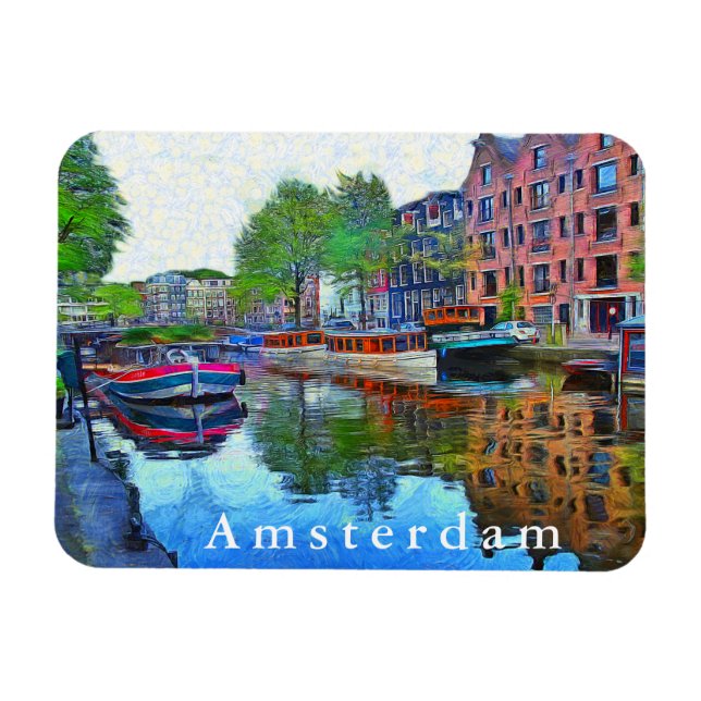 Amsterdam. Ein ruhiger Hafen. Magnet (Horizontal)