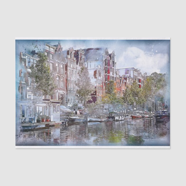 Amsterdam Gebäude Canale Niederlande Europa Seidenpapier (Vorderseite)