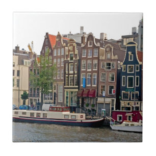 Amsterdam, Häuser auf dem Kanal Fliese