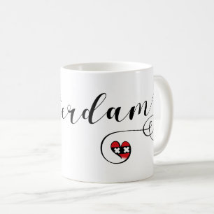 Amsterdam Heart Tasse, Niederlande Kaffeetasse