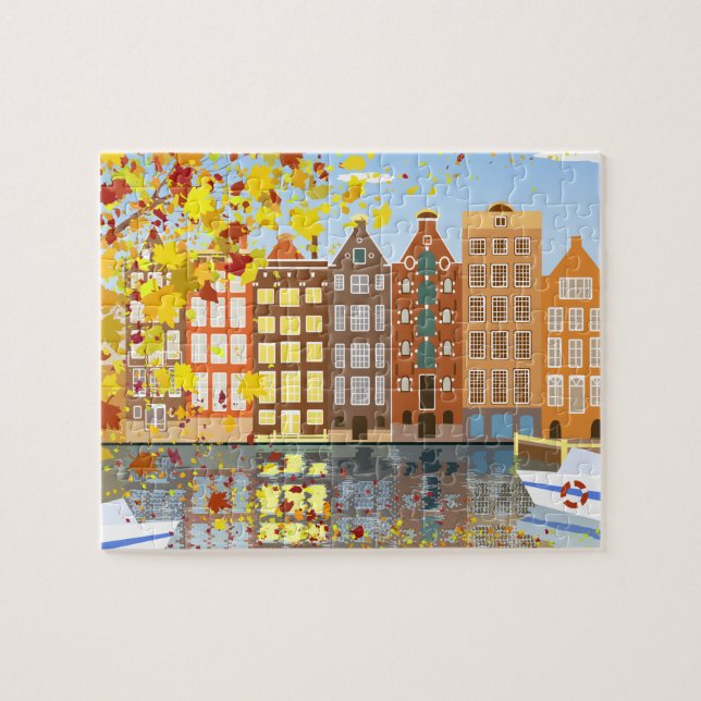 Amsterdam Herbstpuzzle mit Geschenkboxen (Horizontal)