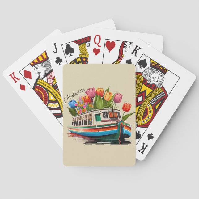 Amsterdam Holland Boat Travel Spielkarten (Rückseite)