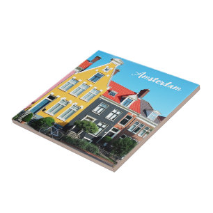 Amsterdam Holland Häuser Reise Souvenir Fliese