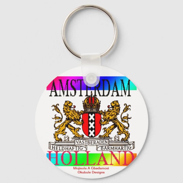 AMSTERDAM HOLLAND KEYCHAIN@MOJISOLA A GBADAMOSI OK SCHLÜSSELANHÄNGER (Vorderseite)