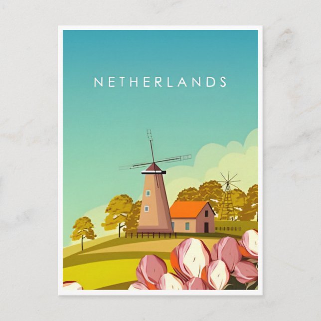 Amsterdam Holland Niederlande Vintage Niederlande Postkarte (Vorderseite)