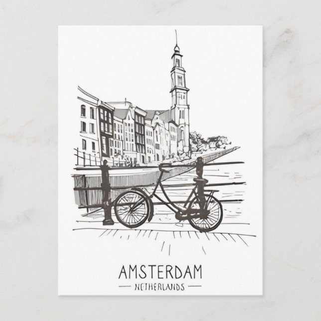 Amsterdam Holland Niederlande Vintage Niederlande Postkarte (Vorderseite)