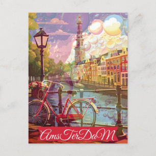 Amsterdam Holland Niederlande Vintage Postkarte