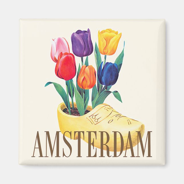 Amsterdam Holland Vintage Reise Magnet (Vorne)