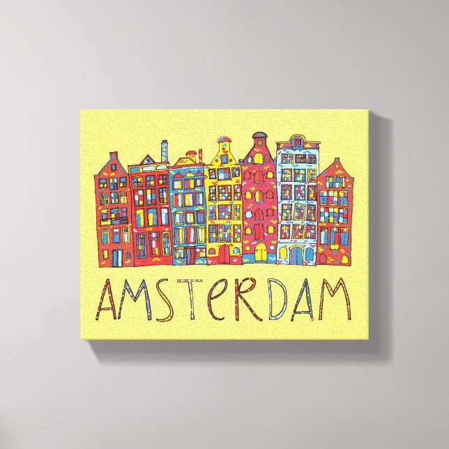 Amsterdam in Mosaik Leinwanddruck (Vorderseite)