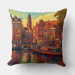 Amsterdam-Kanal-Reihe Niederländische impression Kissen