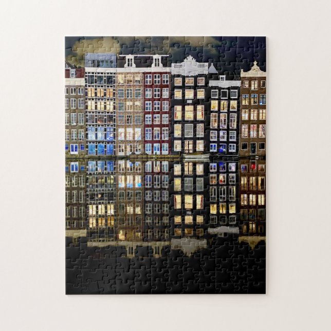 Amsterdam-Kanalhäuser-Jigsaw-Puzzle (Vertikal)