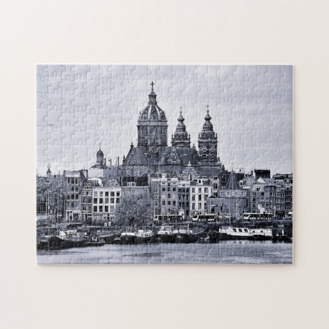 Amsterdam, Kathedrale & Boote - Holland (Rätsel) (Horizontal)