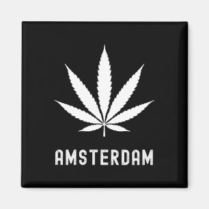 Amsterdam Kiffer Cannabisblatt Reise Urlaub Magnet