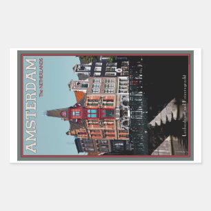 Amsterdam - Leidsestraat - Keizersgracht Rechteckiger Aufkleber