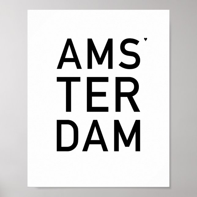 Amsterdam - minimalistic typography poster (Devant)