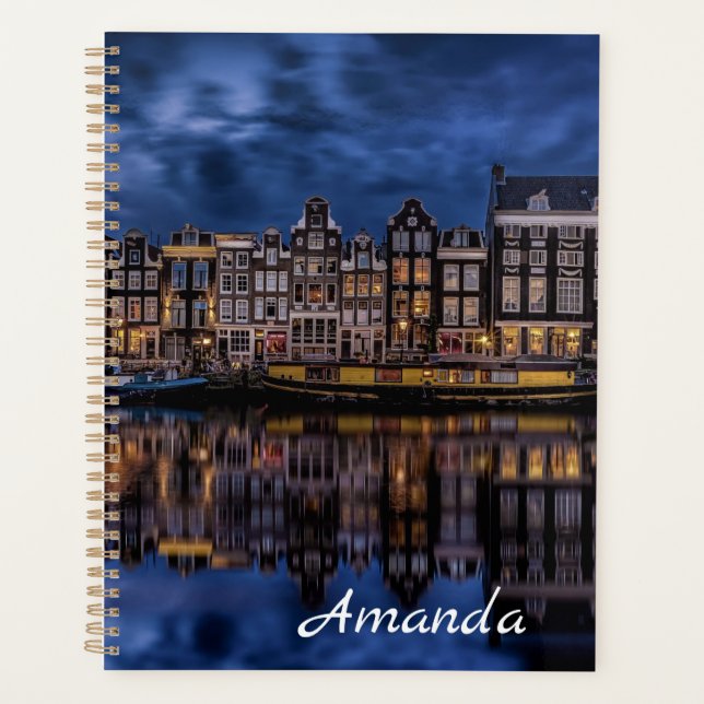Amsterdam mit Kanälen in Dusk Planer (Vorderseite)