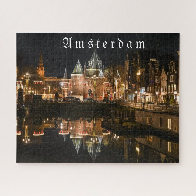 Amsterdam nachts, Weihnachten 2021 Jigsaw Puz (Horizontal)