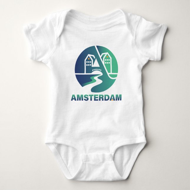 Amsterdam Netherlands Europe Baby Strampler (Vorderseite)
