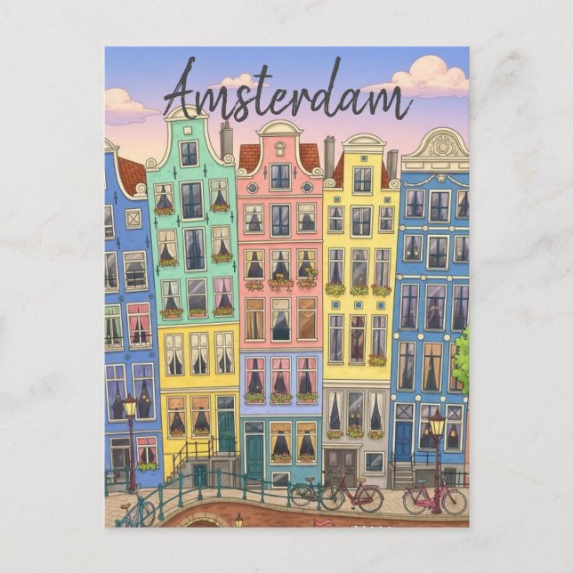 Amsterdam Netherlands Postkarte (Vorderseite)