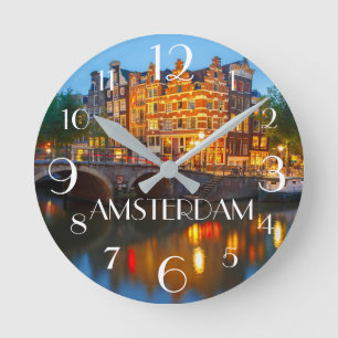 Amsterdam Netherlands Runde Wanduhr