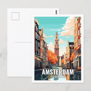 Amsterdam Niederlande Berühmte Reiseziele Postkarte