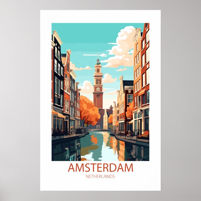 Amsterdam Niederlande Berühmte Sehenswürdigkeiten Poster (Vorne)