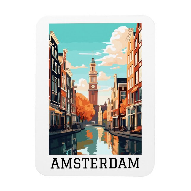 Amsterdam Niederlande Canal Travel Magnet (Vertikal)