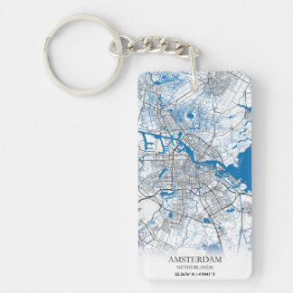 Amsterdam Niederlande City Map Einfach Schlüsselanhänger