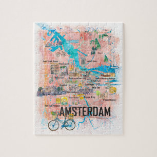 Amsterdam Niederlande Clean Icona City Map