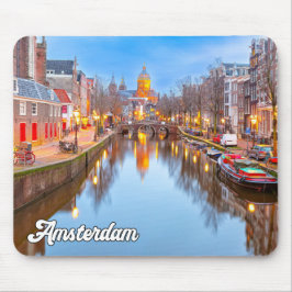 Amsterdam, Niederlande im frühen Abend Mousepad