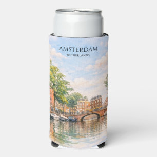 Amsterdam Niederlande Kanal Bunte Stadt Reise Selters Dosenkühler