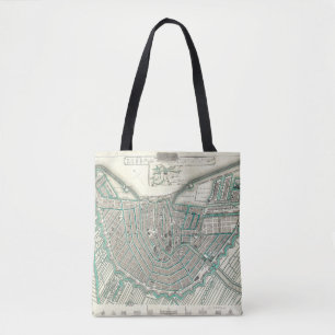 Amsterdam, Niederlande ・ Karte für antike Städte Tasche