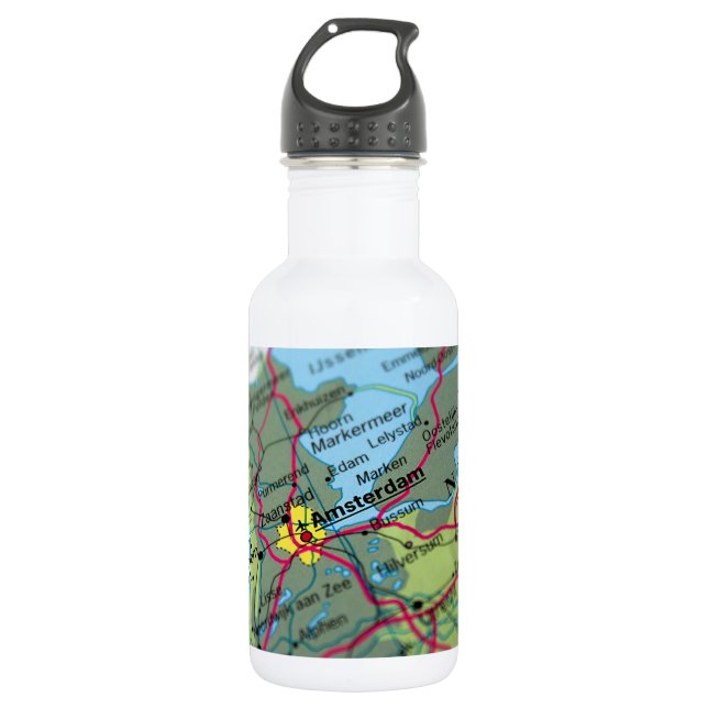 Amsterdam, Niederlande Karte Trinkflasche (Vorderseite)