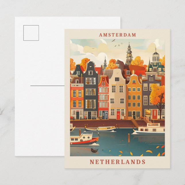 Amsterdam Niederlande Kunst, Dichtung und Musik Postkarte (Vorne/Hinten)