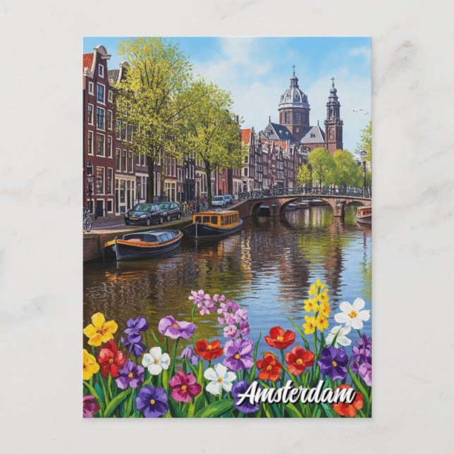 Amsterdam Niederlande Postkarte (Vorderseite)