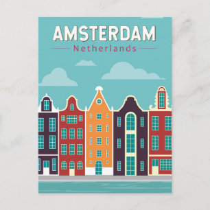 Amsterdam Niederlande Reise Kunst Vintage Postkarte