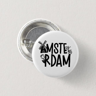 Amsterdam Niederlande Reise Souvenir Button