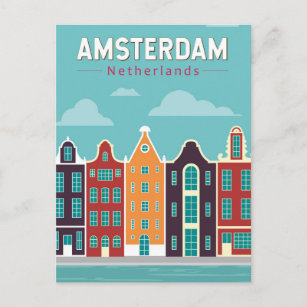 Amsterdam Niederlande Reisen Vintag Postkarte
