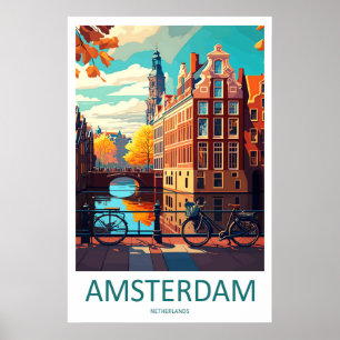 Amsterdam Niederlande Reiseplakat Nationalpark Poster