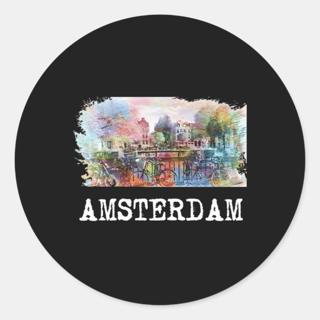 Amsterdam Niederlande Runder Aufkleber (Vorderseite)