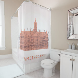 Amsterdam, Niederlande Skyline der Sehenswürdigk Duschvorhang