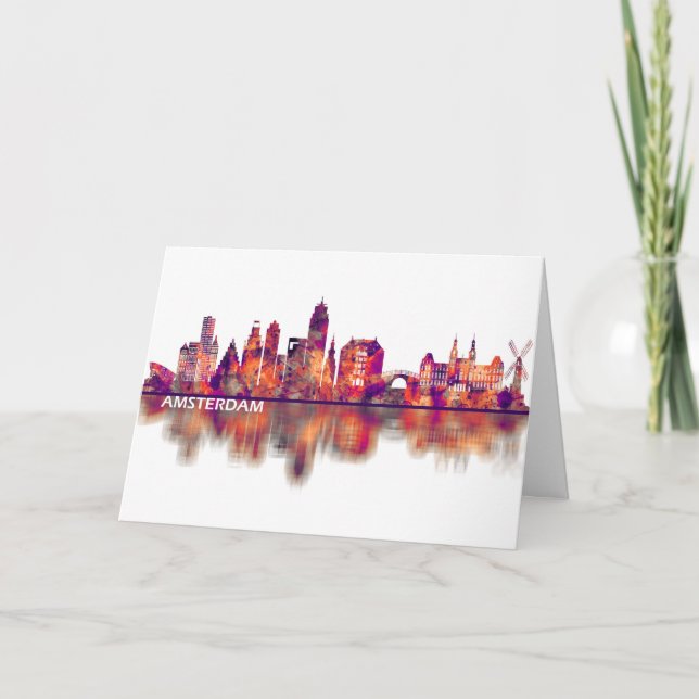 Amsterdam Niederlande Skyline Feiertagskarte (Vorderseite)
