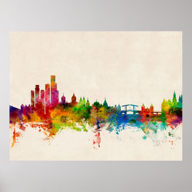 Amsterdam Niederlande Skyline Poster (Vorne)
