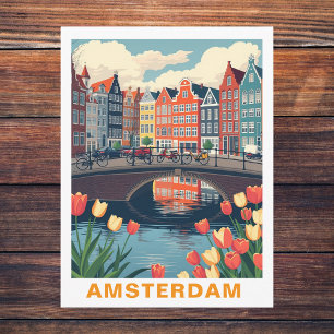 Amsterdam Niederlande Stadt Reise Fahrrad Postkarte